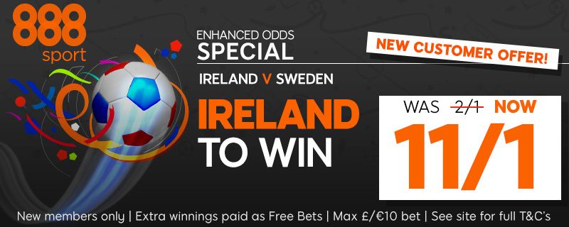 Ireland v Sweden enhanced odds betting offers